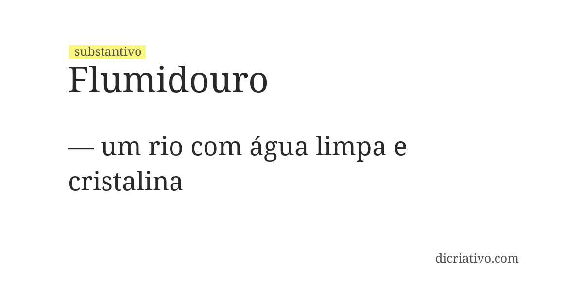 Significado de flumidouro