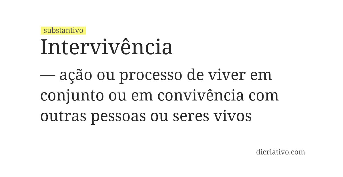 Significado de intervivência