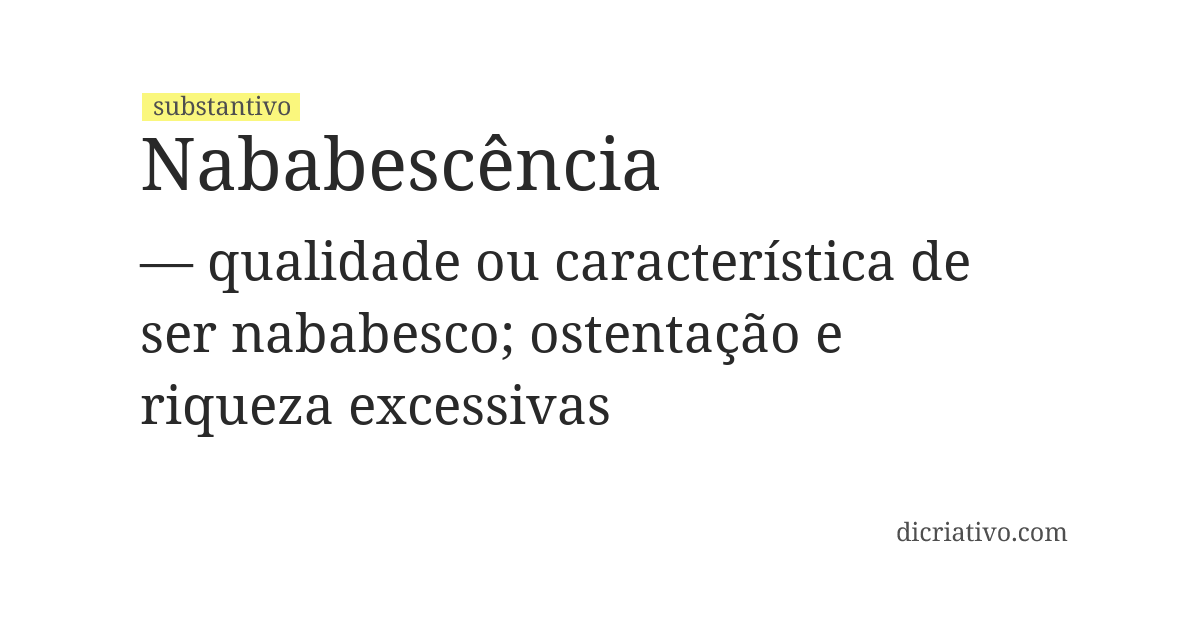 Significado de nababescência
