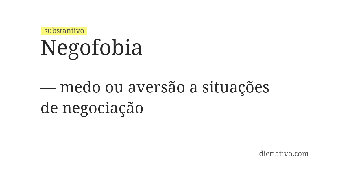 Significado de negofobia