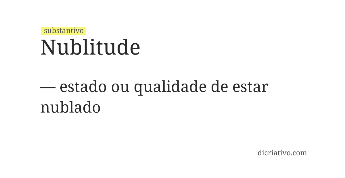 Significado de nublitude