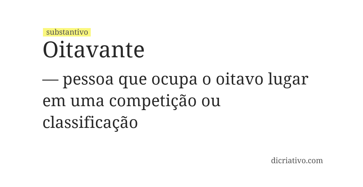 Significado de oitavante