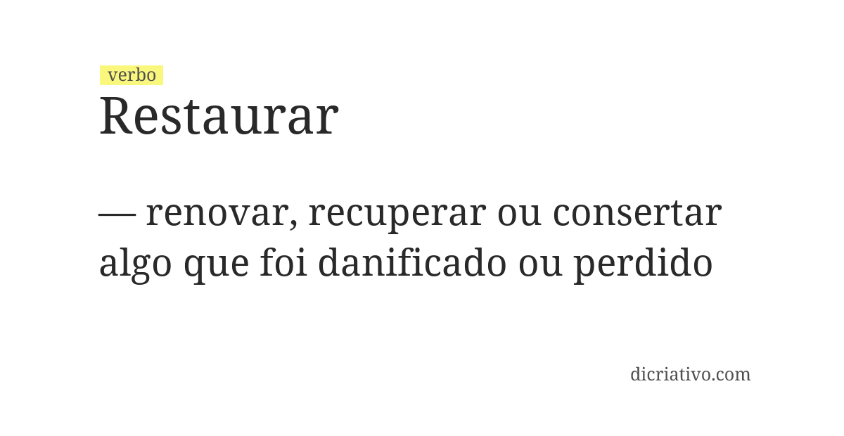 Significado de restaurar