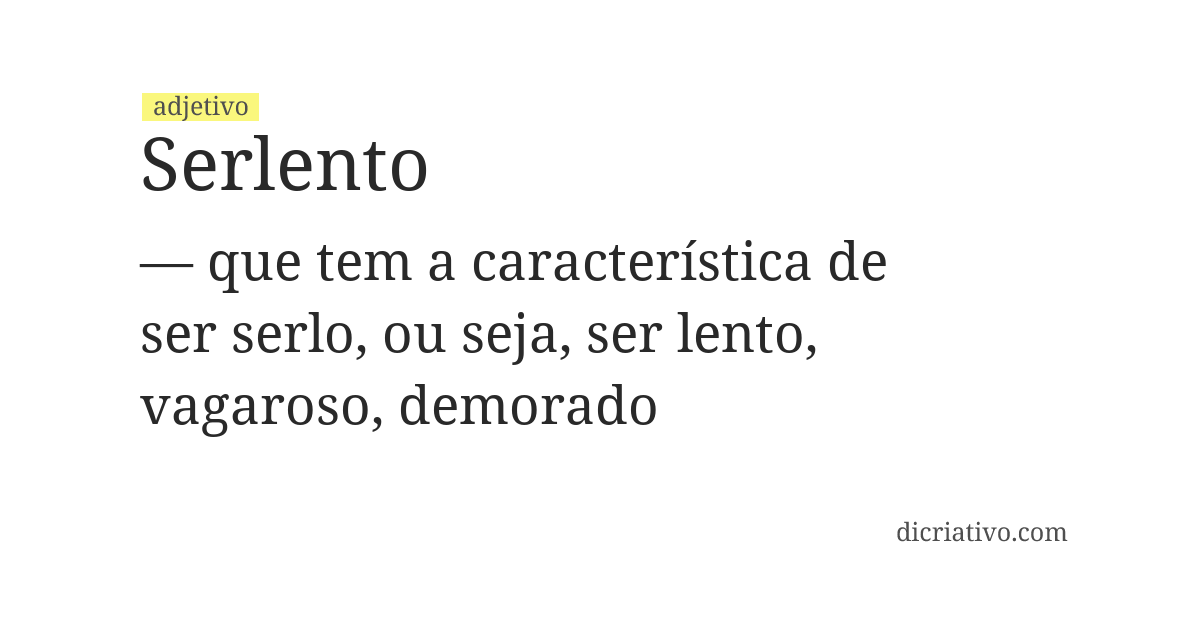 Significado de serlento