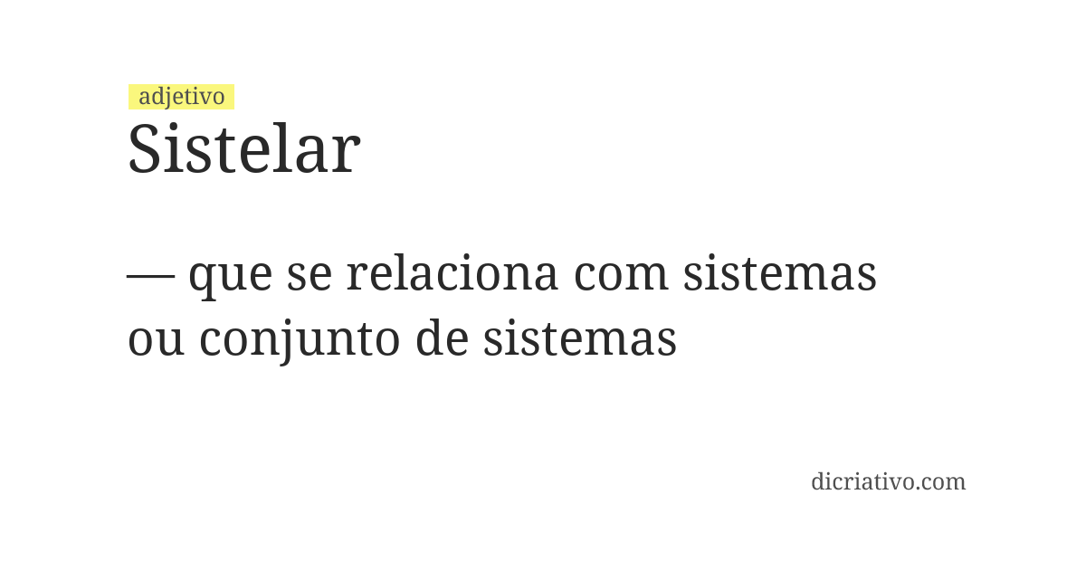 Significado de sistelar
