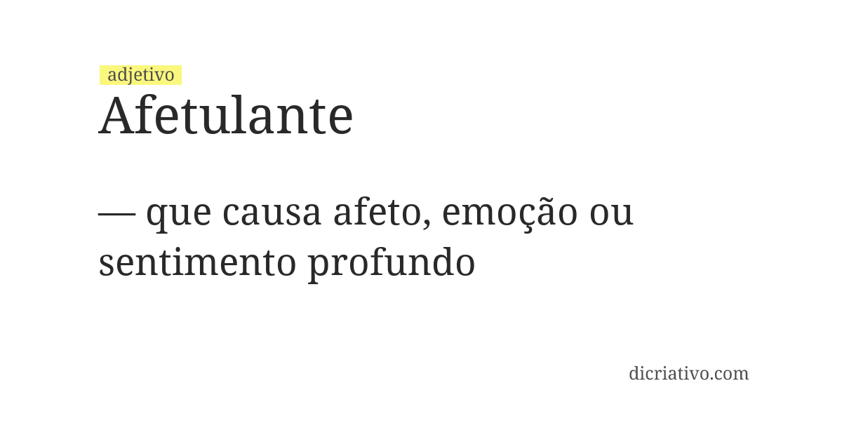 Significado de afetulante