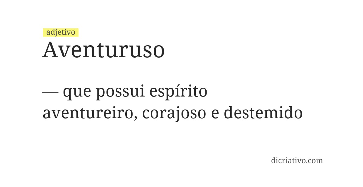Significado de aventuruso
