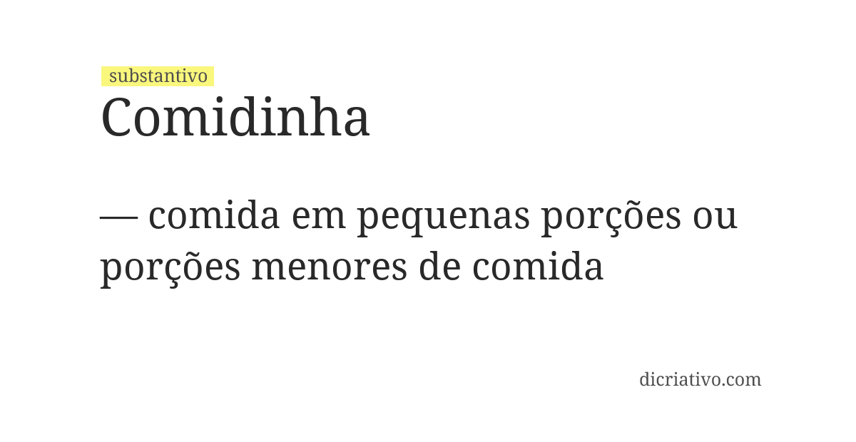Significado de comidinha