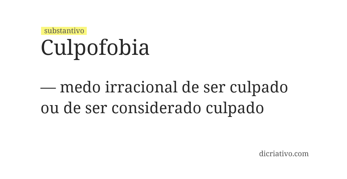 Significado de culpofobia