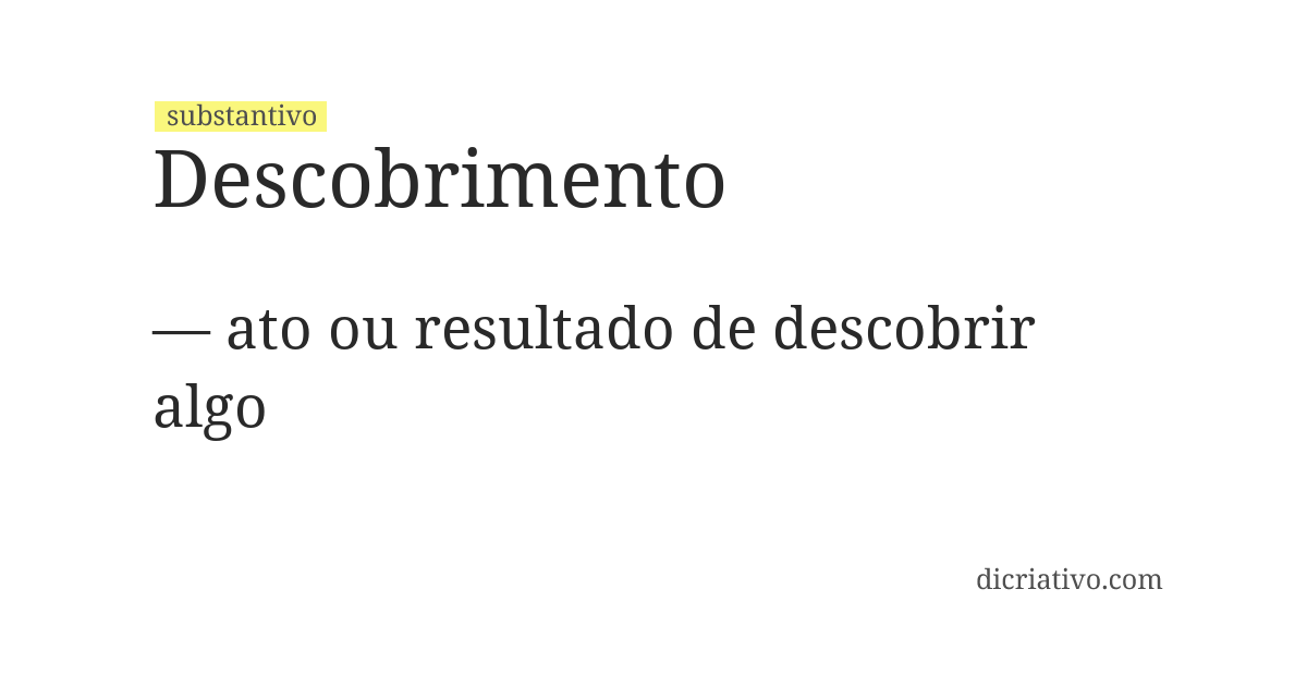 Significado de descobrimento