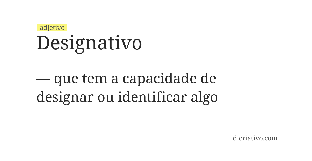 Significado de designativo