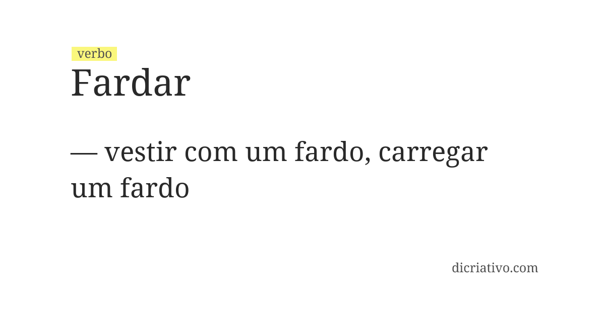 Significado de fardar