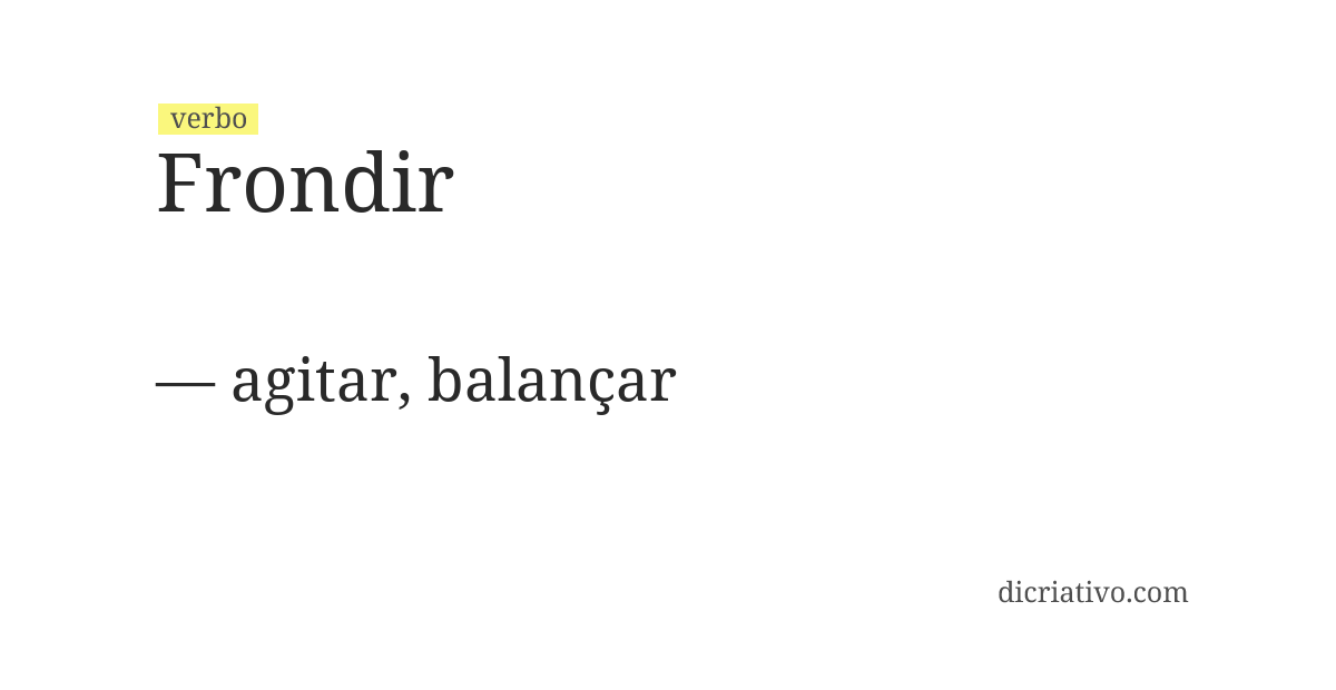 Significado de frondir