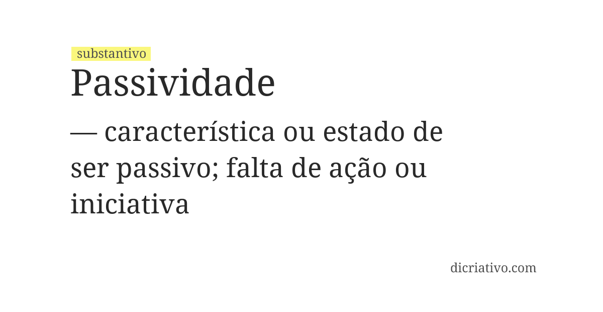 Significado de passividade