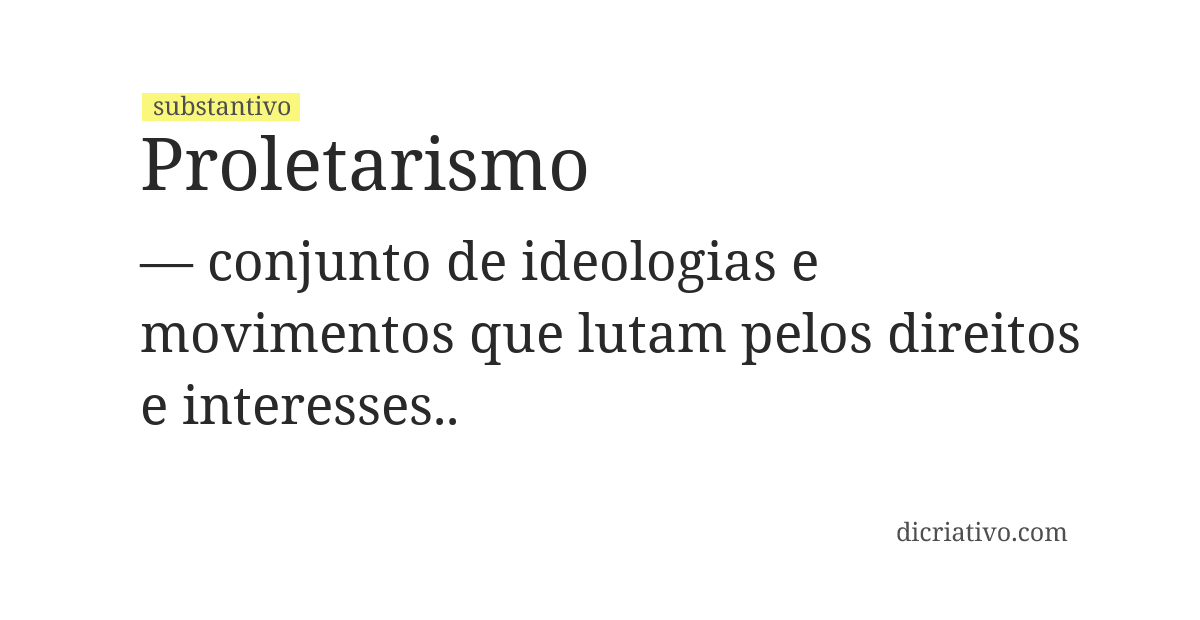 Significado de proletarismo