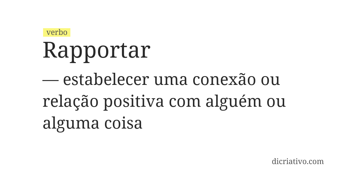 Significado de rapportar