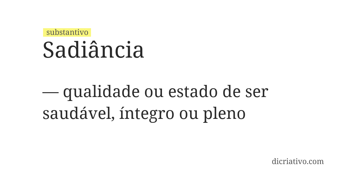Significado de sadiância