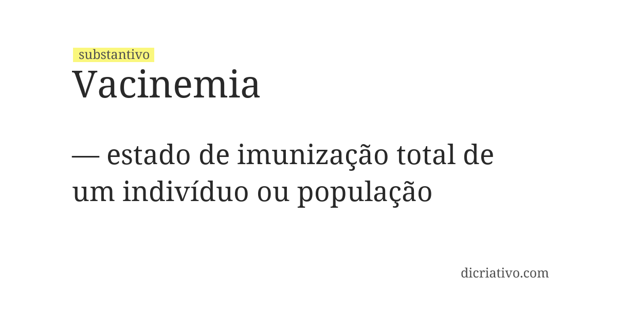 Significado de vacinemia