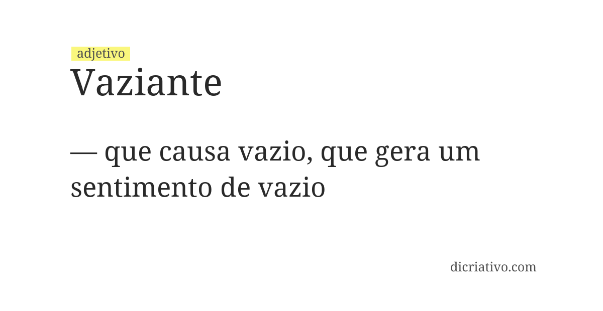 Significado de vaziante