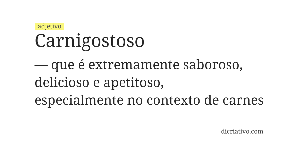 Significado de carnigostoso