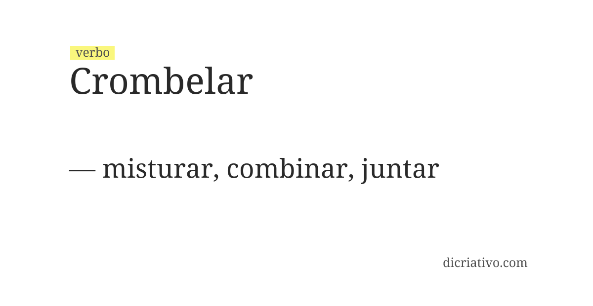 Significado de crombelar