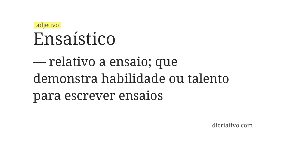 Significado de ensaístico
