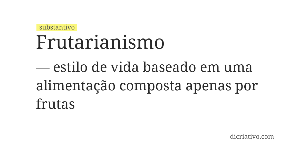 Significado de frutarianismo