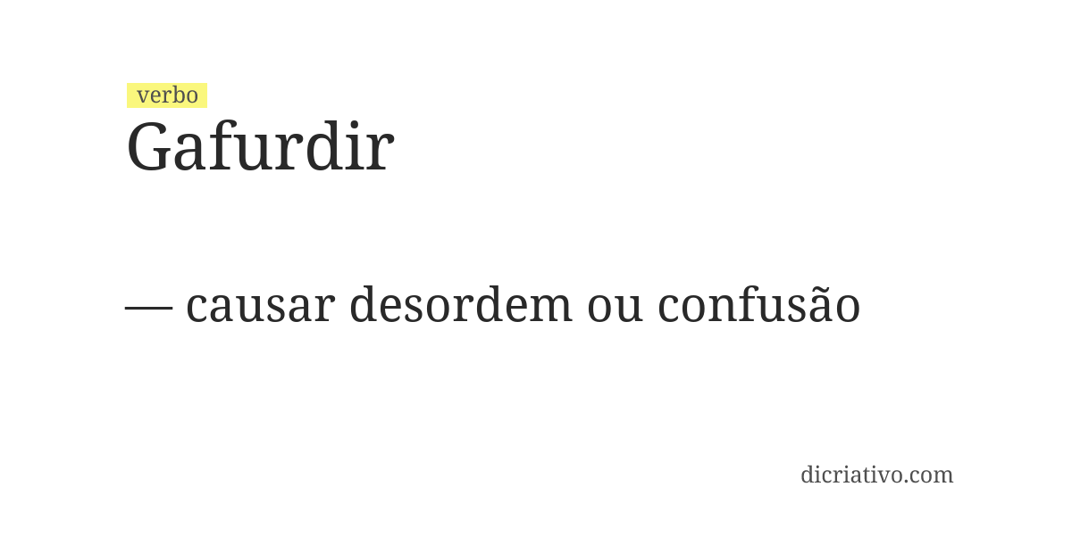 Significado de gafurdir