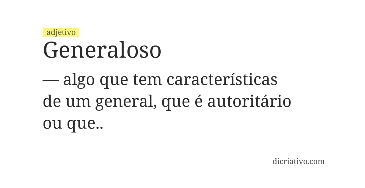 Significado de generaloso