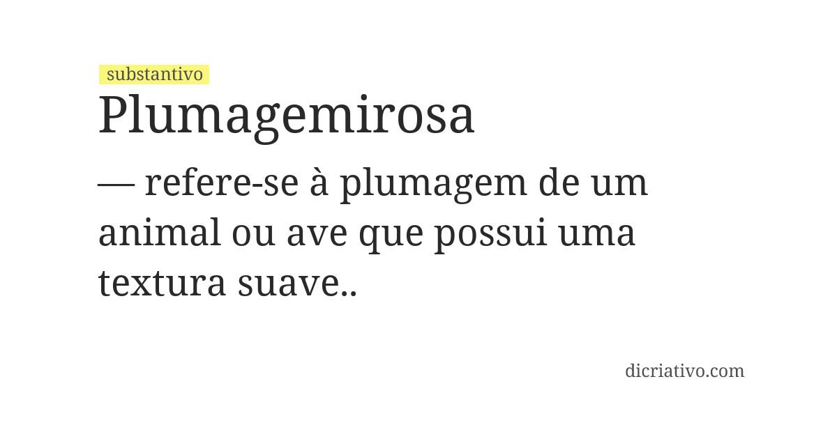 Significado de plumagemirosa