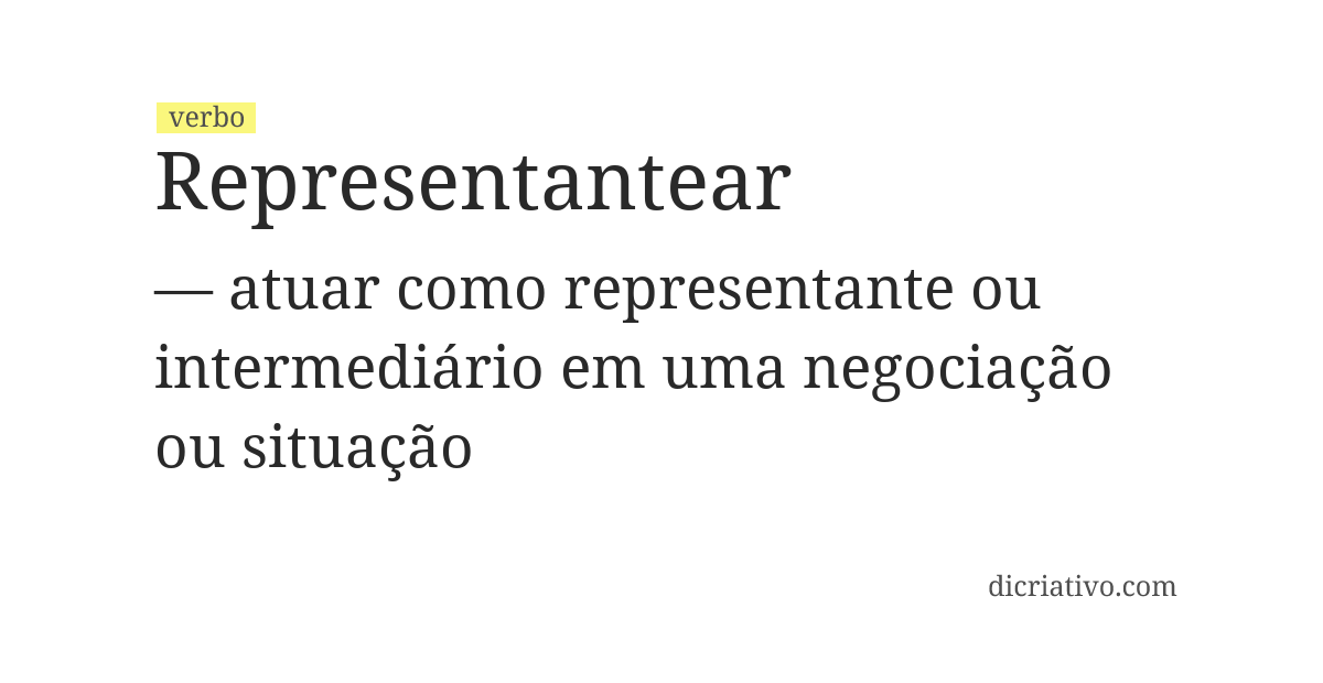 Significado de representantear