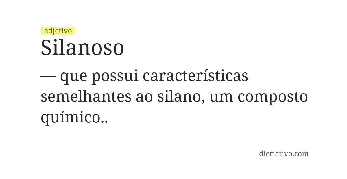 Significado de silanoso