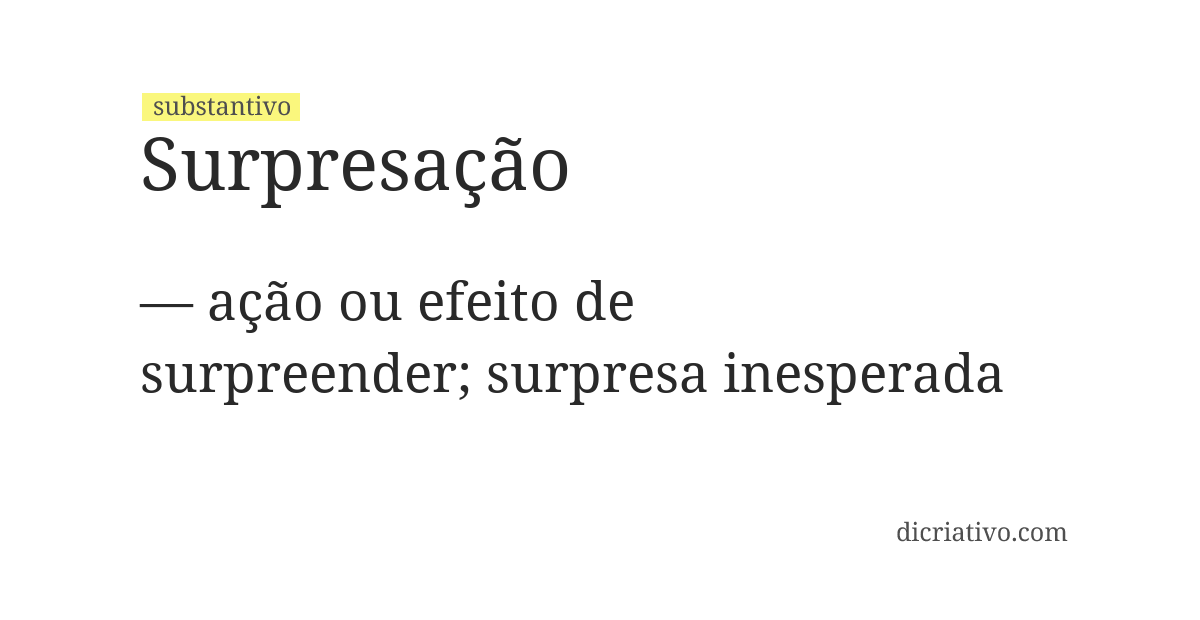 Significado de surpresação