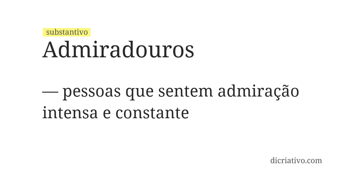 Significado de admiradouros