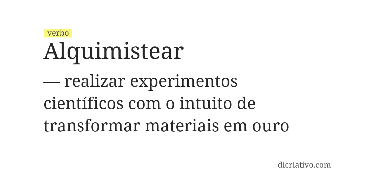 Significado de alquimistear
