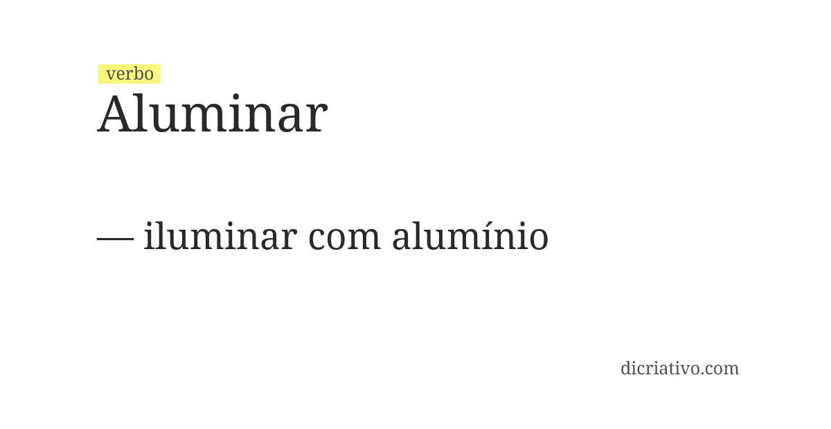 Significado de aluminar