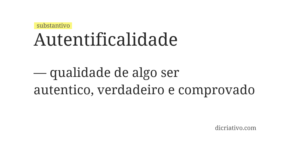 Significado de autentificalidade