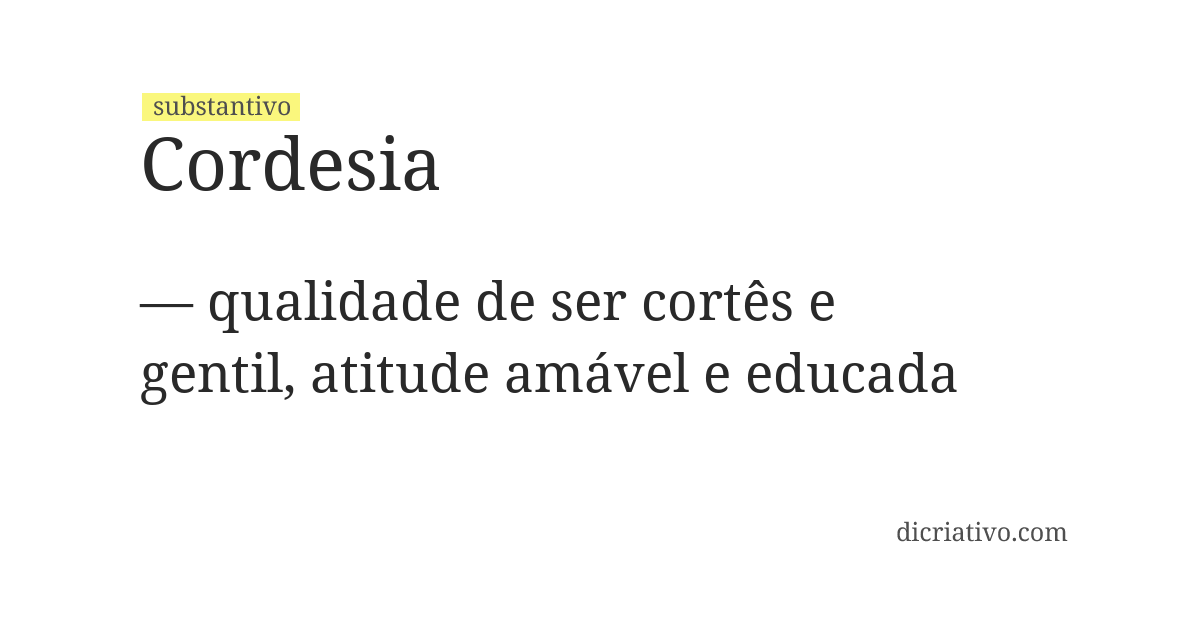 Significado de cordesia