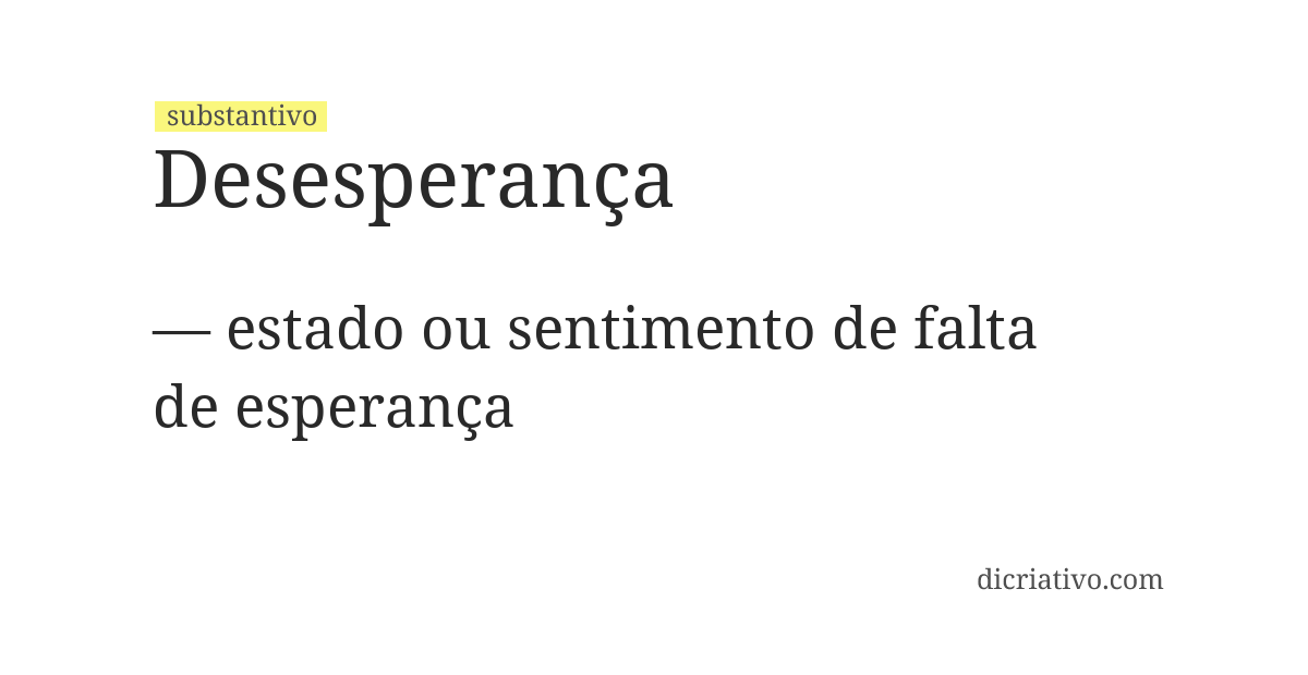 Significado de desesperança