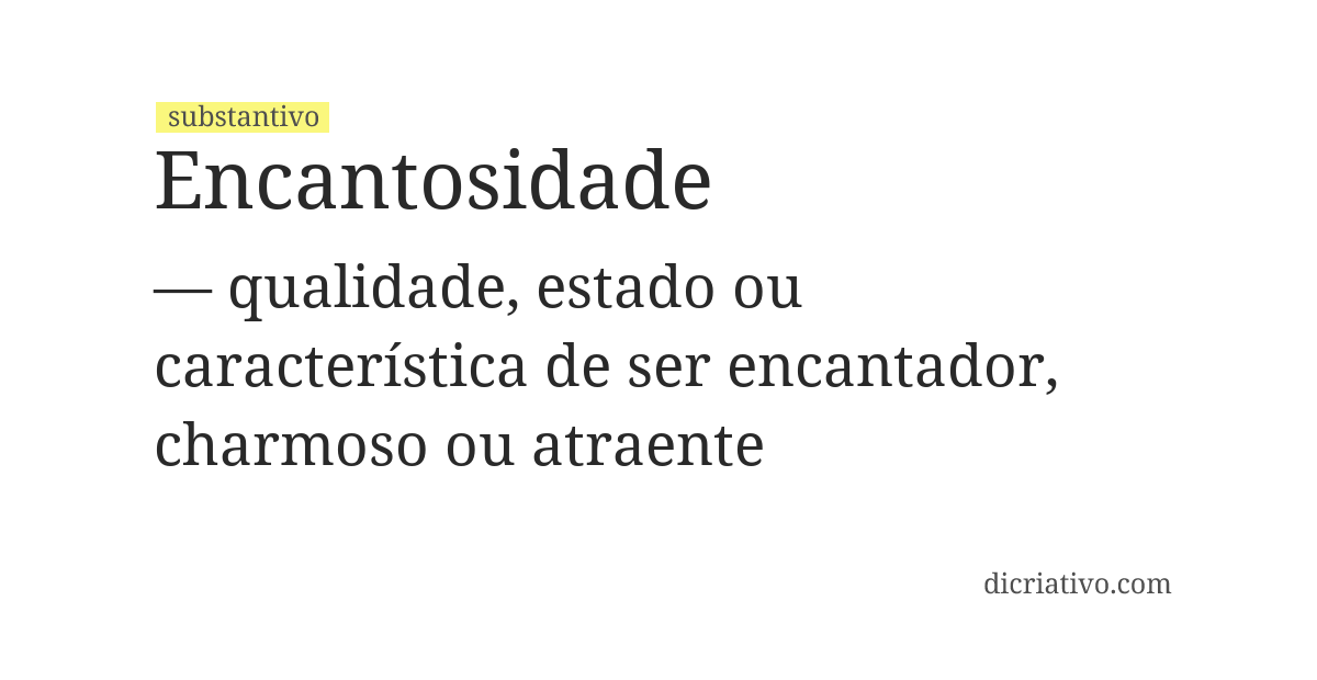 Significado de encantosidade