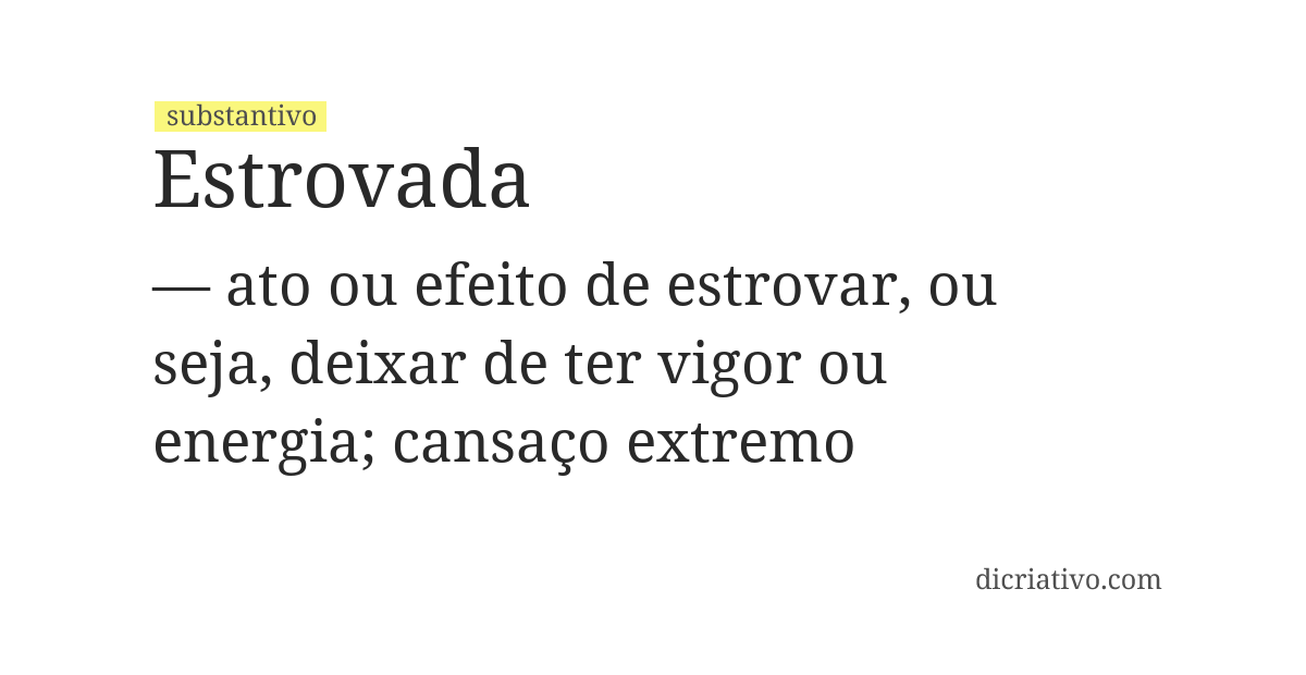 Significado de estrovada
