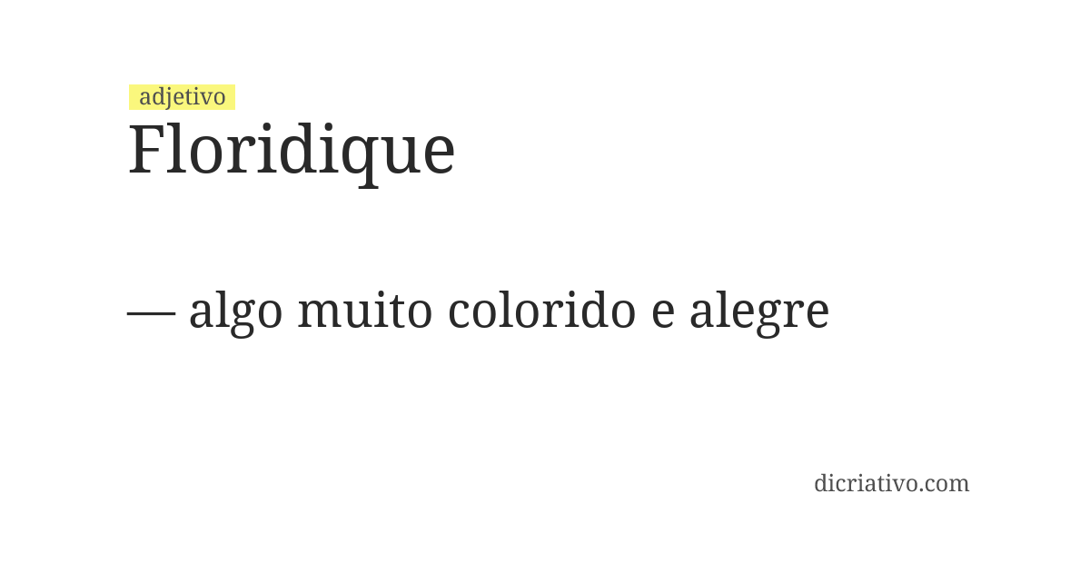 Significado de floridique