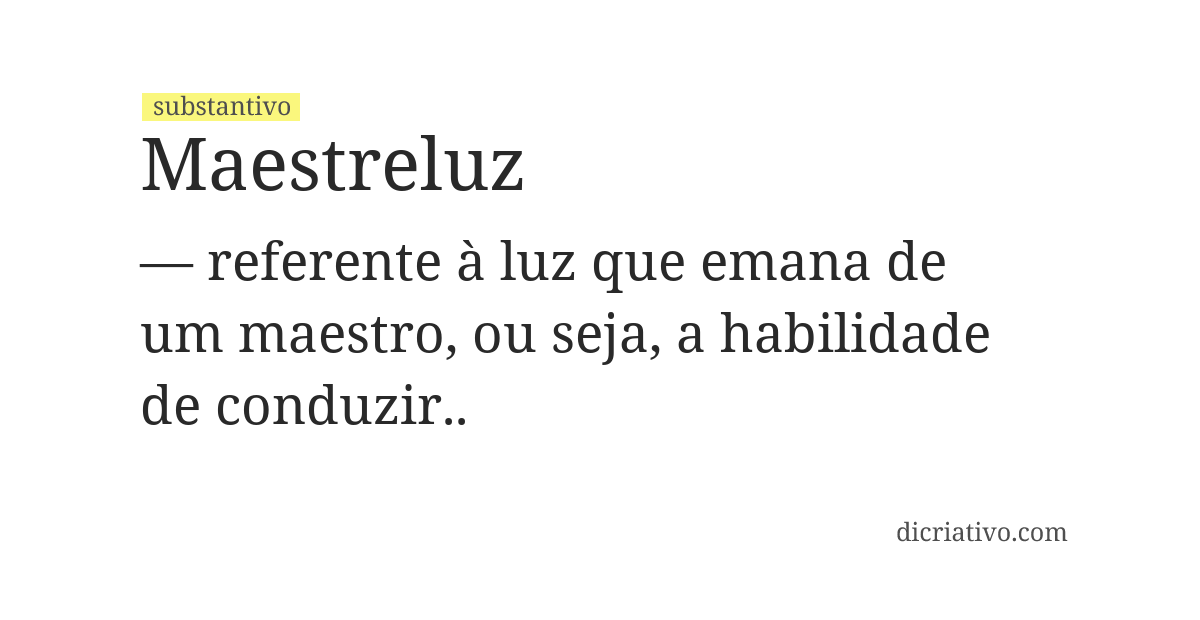 Significado de maestreluz