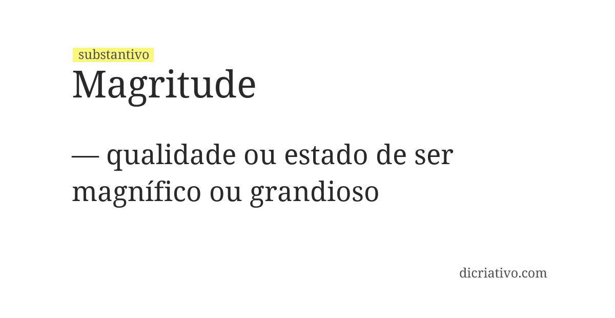 Significado de magritude