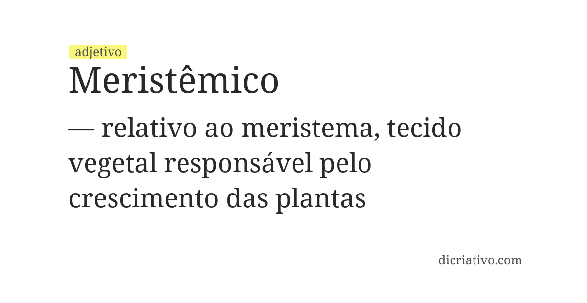 Significado de meristêmico