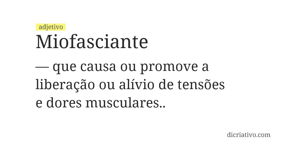Significado de miofasciante