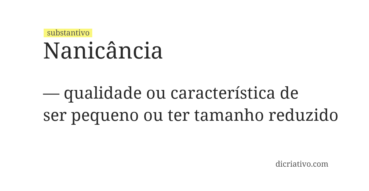 Significado de nanicância