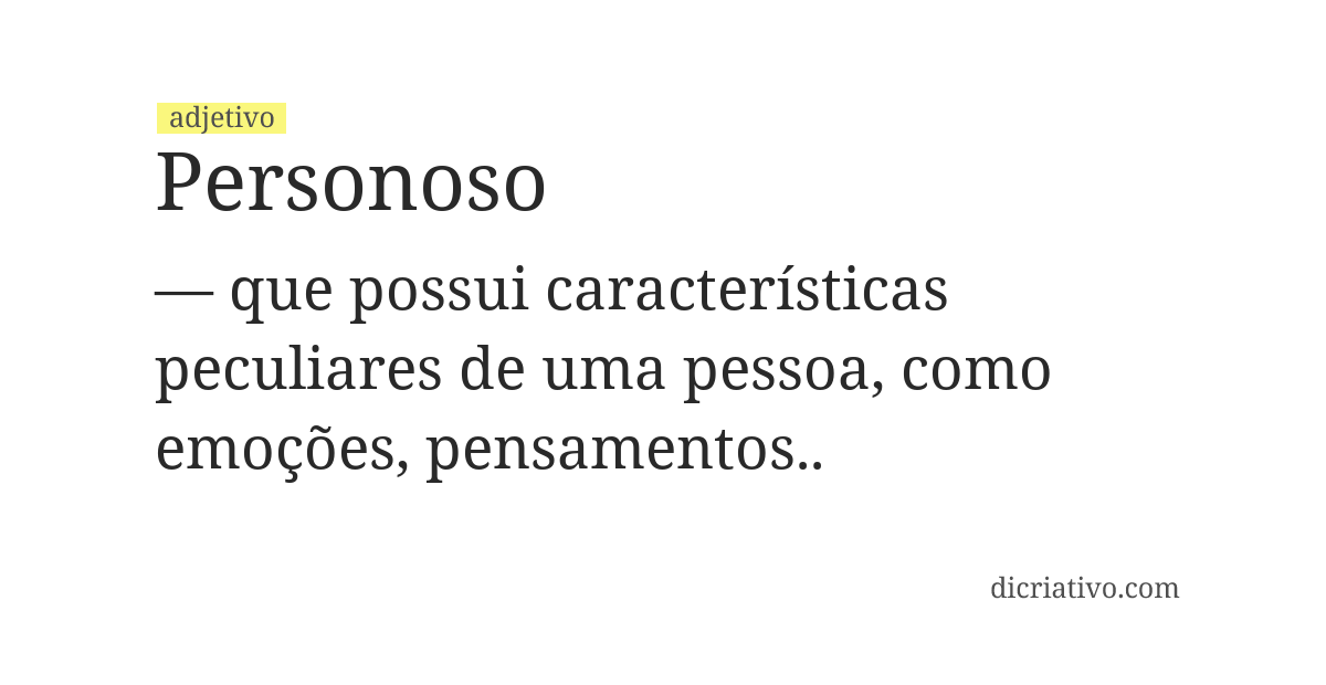 Significado de personoso