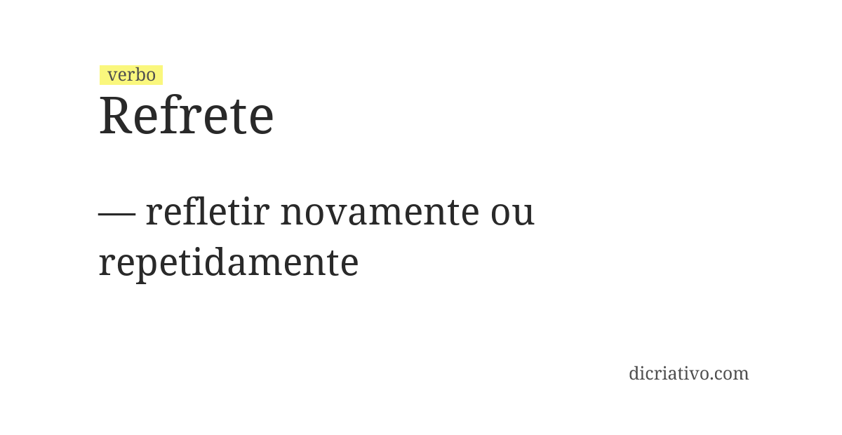Significado de refrete