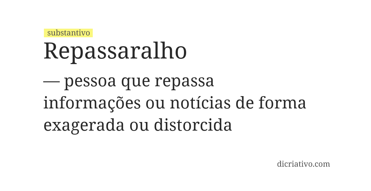 Significado de repassaralho